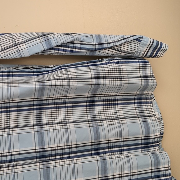 Patagonia Women's 4 Blue Plaid Button Up Shirt Roll Tab Sleeves Top - Picture 14 of 16